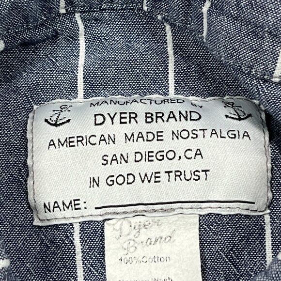 dyer brand san diego men's button up short sleeve shirt Sz Large - Picture 11 of 11